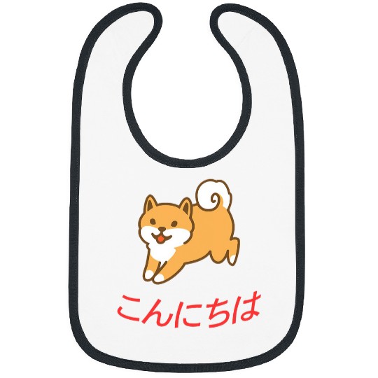 Dog Shiba Inu Cute Shiba Inu Konnichiwa Retro Japanese Dog Shiba Inu Shiba Bibs