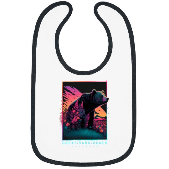 Funny Bear Great Sand Dunes Colorado Mountain Cute Bears Bibs