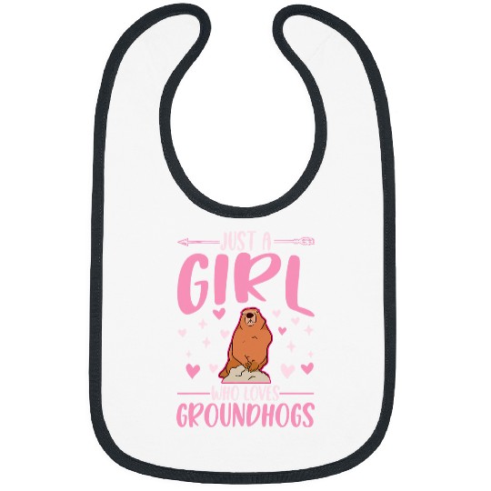Groundhog Girl Marmot Woodchuck 1 Bibs