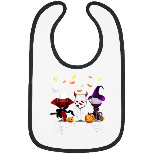 Halloween Costume Pumpkin Wines Witch Mummy Pumpkin 23 Bibs