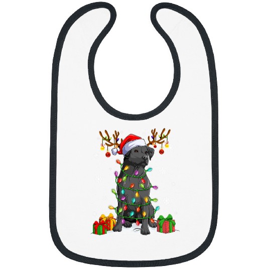 Labrador Lab Dog Black Lab Labrador Christmas Tree Light Pajama Dog Xmas Bibs