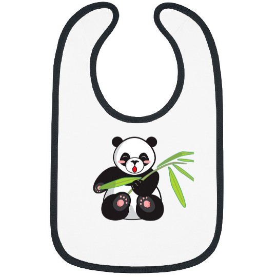 Funny Bear Panda Tee Cute Panda Eats Bambus Panda Cute Bears Bibs