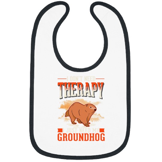 Groundhog Therapy Groundhog Day Woodchuck Marmot 2 Bibs