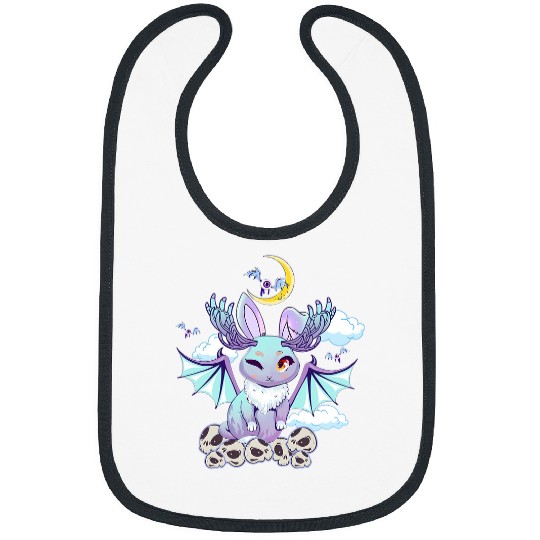 Rabbits Pastel Goth Rabbit Bat Wings Kawaii Anime Mint Green Creepy Bibs