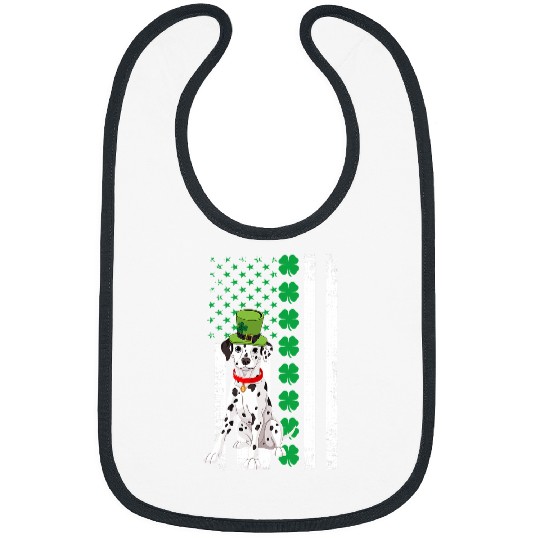 Dabbings Dalmatian Shamrock American Flag St Patricks Day 97 Dog Lover Dalmatians Dog Bibs
