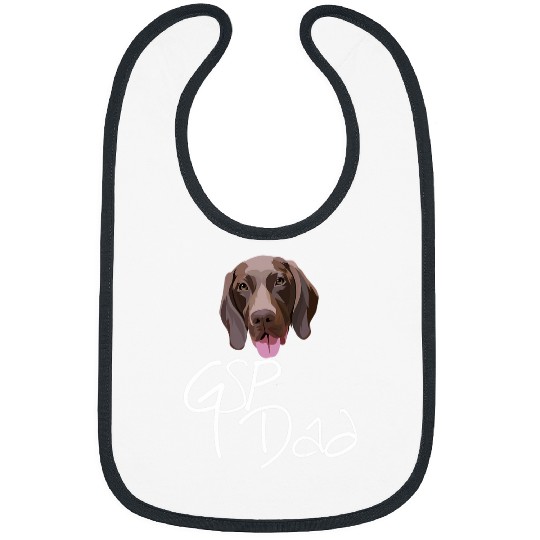 GSP DAD Dog with tongue funny illustration for bird dogs Bibs