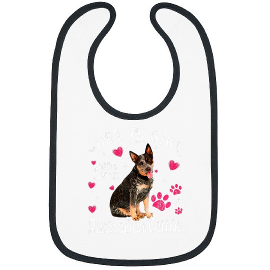 Cute Just A Girl Who Loves Australian Cattle Dog Lover 301 Bibs