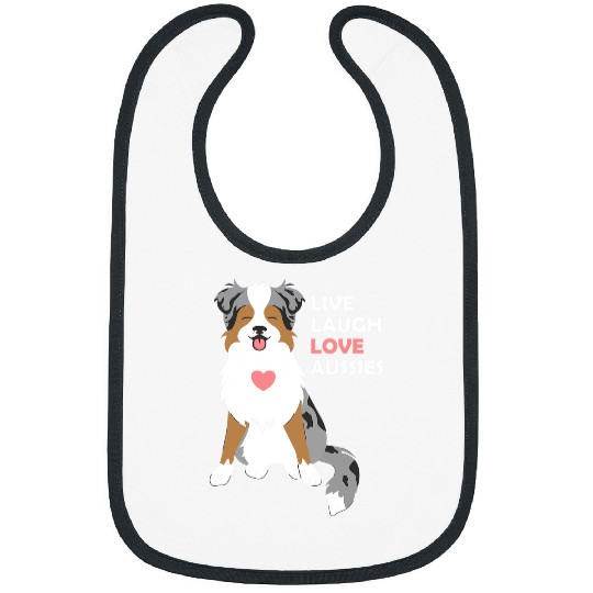 Blue Merle Australian Shepherd Dog Live Laugh Love Aussies Bibs