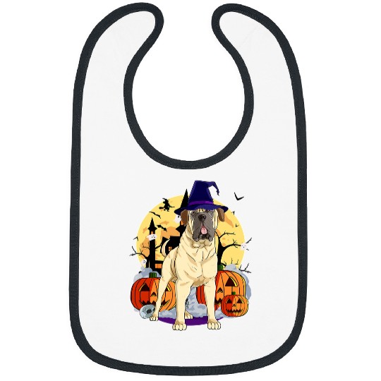 Dog English Mastiff Cute Dog Halloween 174 paw Bibs