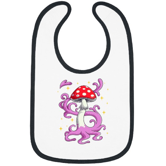 Mushroom Gift Mystical Mushroom Pastel Goth Morel Cute Aesthetic Fungi Bibs