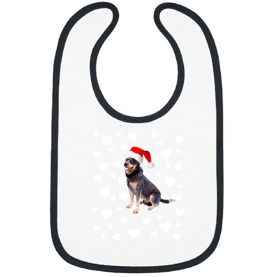 Christmas Blue Heeler xmass Santa Hat Holidays Dog Mom Dad 86 Bibs