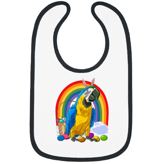 BlueAndYellow Macaw Easter Eggs Bunny Parrot Bibs