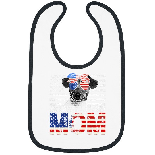 Dog Jack Russell Womens Cool Jack Russell Terrier Mom USA Flag Patriotic Mothers Day Bibs