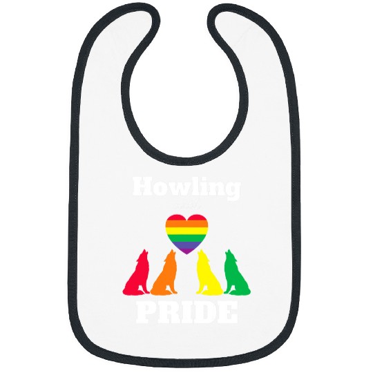 LGBT Pride Gay Pride LGBTQIA wolfs Canis Lupus Lovers Howling With Pride Bibs