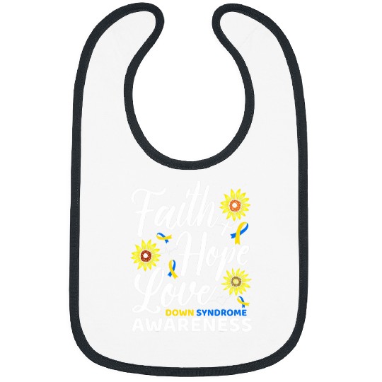 Down Syndromes Awareness Floral Flower Novelty Toddler Kids Bibs
