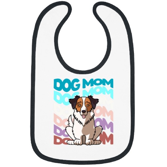 Cool Australian Shepherd Aussie Dog Mom Retro vintages Dog Bibs