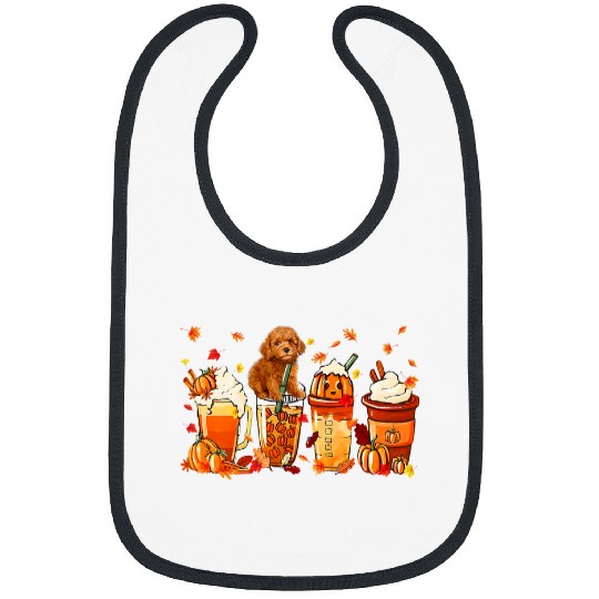 Poodles Autumn Fall Pumpkin Truck Mappe Thanksgiving259 Poodle dog Bibs