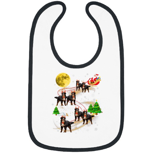 Bernedoodle Reindeer Christmas Dog Riding Santa xmass Gift Bibs