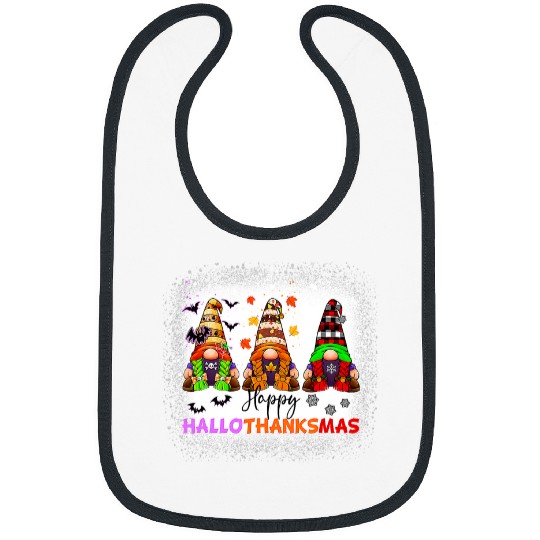 Gnomes Lover Halloween Merry Christmas Happy Hallothanksmas 70 Bibs