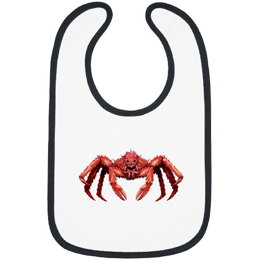 King Crab Fisherman Gift With Skull Design Illustration Bibs