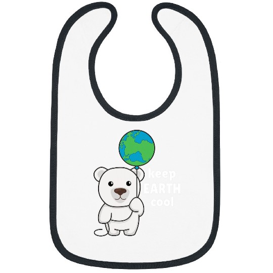 Funny Bear Polar Bear With Earth Climate Protection keeps earth cool Cute Bears Bibs