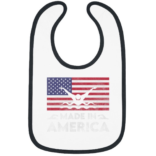 Swimming Pool USA Swimming National Flag Made In America Swim 4th of July Bibs