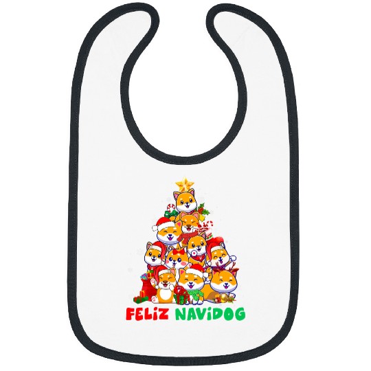 Dog Shiba Inu Feliz Navidog Feliz Navidad Christmas Shiba Inu Dog Lovers Bibs