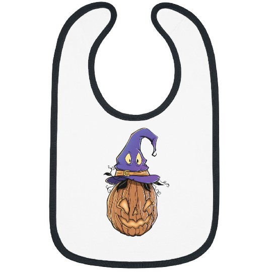 Pastel Goth Pumpkin Warlock Squash Fruit Halloween Magic Hat 518 Bibs