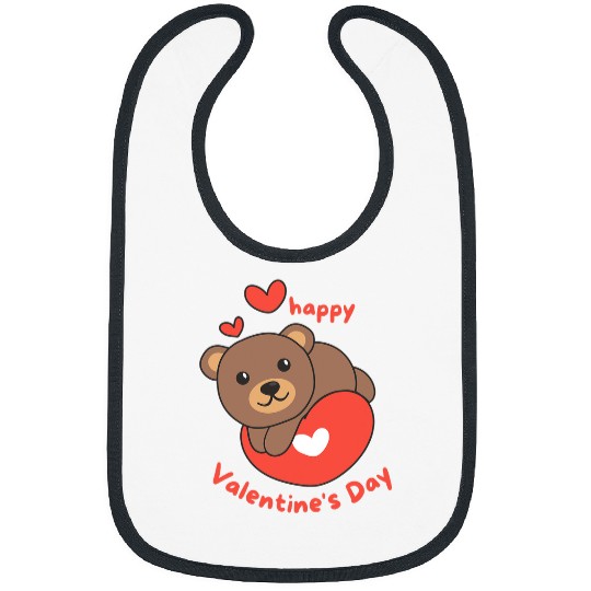 Funny Bear Happy Valentines Day Cute Animals With Hearts Cute Bears Bibs