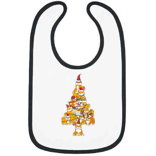 Dog Shiba Inu Funny Cute Shiba Inu Dog Christmas Tree Puppy Lover Bibs