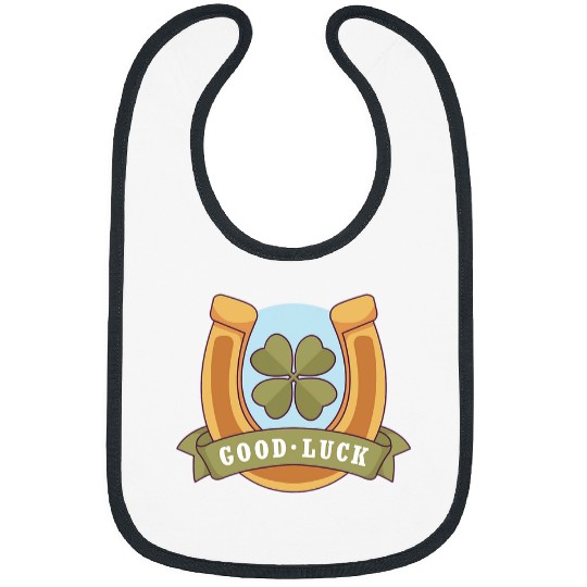 Good Luck horseshoe illustration gift Bibs