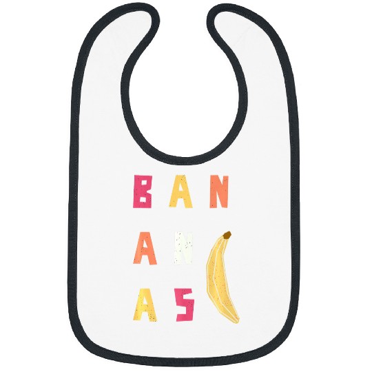 Bananas Colorful Letters Simple Banana Art Premium Bibs