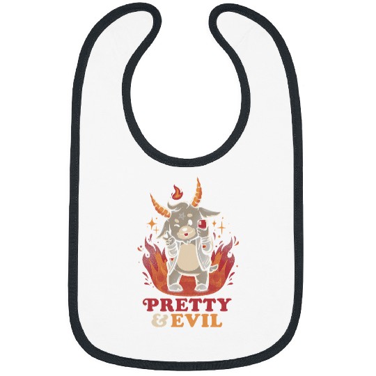 Funny Goats Pretty Evil Baphomet Halloween Sarcastic Satanic Goat542 Bibs