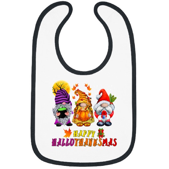 Gnomes Lover Halloween Merry Christmas Happy Hallothanksmas 33 Bibs