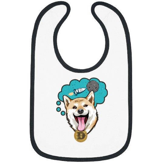 Dog Shiba Inu Dogecoin To The Moon Pun Crypto NFT Shiba Inu Dog Bibs