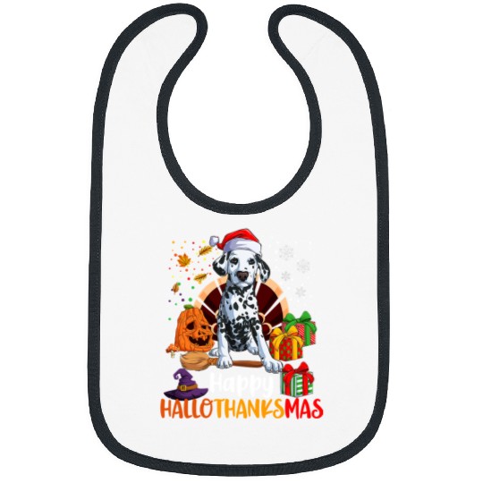 Dalmatian Happy Hallothanksmas Dalmatian Lover Halloween Christmas 267 Dog Lover Dalmatians Dog Bibs