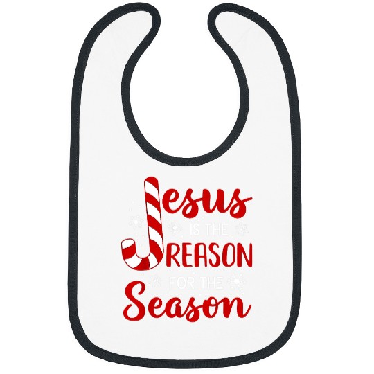Christian Jesus Is The Reason For The Season Christian Candy Cane xmass Christ Bibs