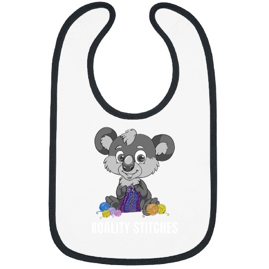 Funny Bear Knitting Koala Pun Funny Crochet Knitter Cute Bears Bibs
