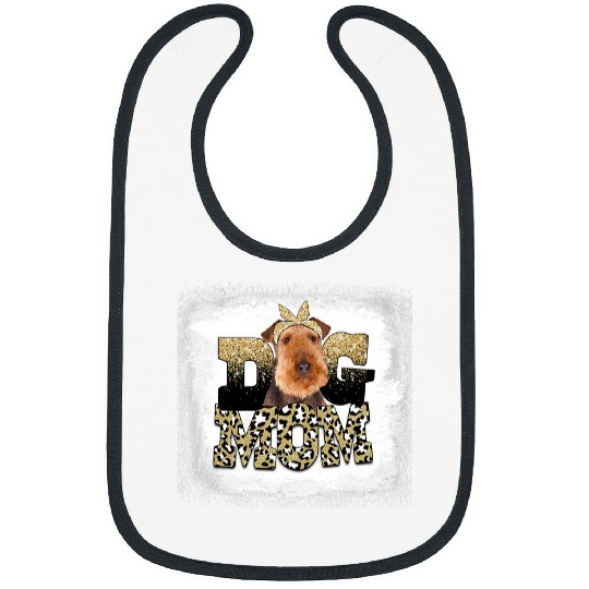 Dog Airedale Terrier Western Leopard Airedale Terrier mom mothers day Bibs