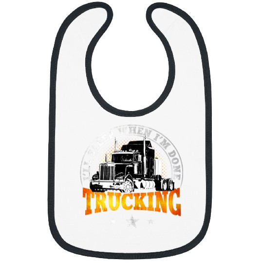 Trucker Gifts Funny Tractor Trailer 18 Wheeler 331 Bibs