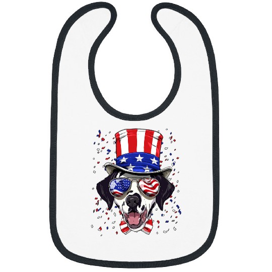 Dalmatian 4th of July Patriotic Dalmatian American USA Flag Dog Lover 283 Dalmatians Dog Bibs