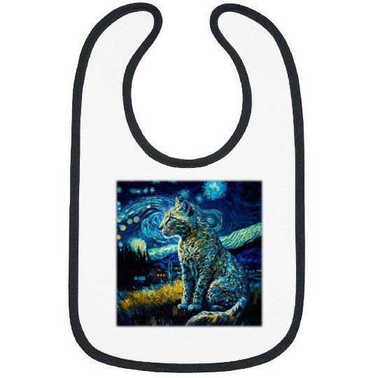 Leopard Gift Surrealism Starry Night Snow Leopard Bibs