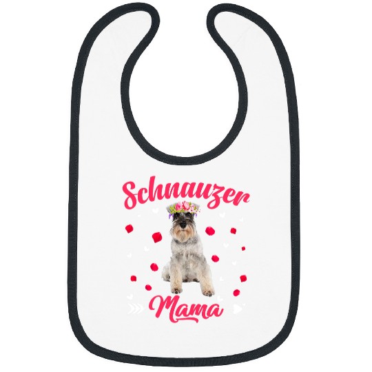 Dog Schnauzer Cute Schnauzer Mama Dog Mom Dog Lover Mothers Day Bibs