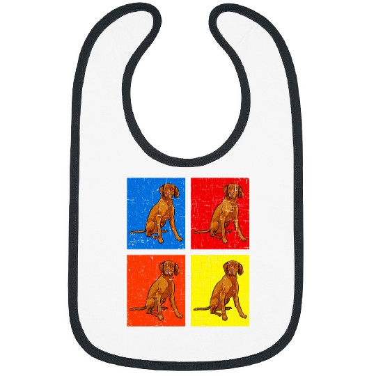 Dog Vizsla Retro Dog Hungarian Short Haired Magyar Vizsla Bibs