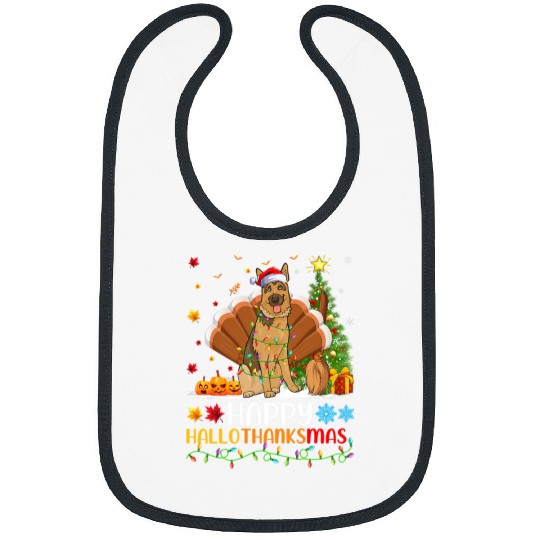 Dog Lover Funny Happy Belgian Malinois Dog HelloThanksMas 2 Bibs