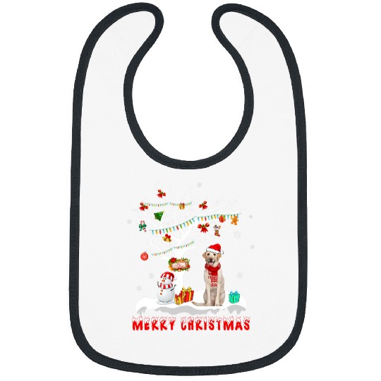 Labrador Lab Dog Lighting xmass Christmas Tree Santa Hat Bibs