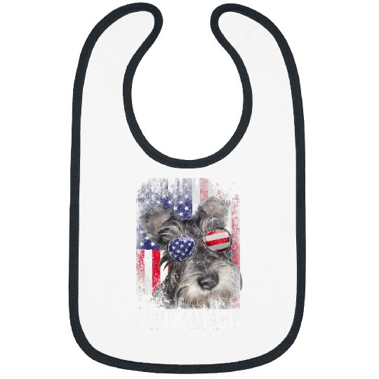 Dog Scottish Terrier Dad With Proud American Flag Dog Lover Bibs