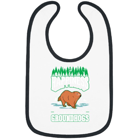Groundhog Happiness Marmot Woodchuck 2 Bibs