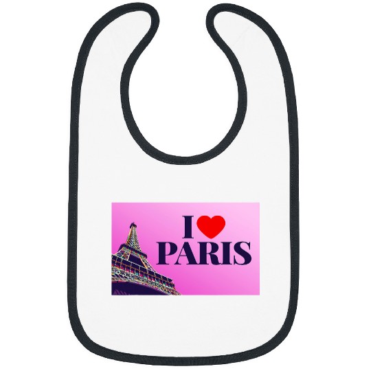 I Love Paris Lovely Paris France Eiffel Tower Illustration Bibs