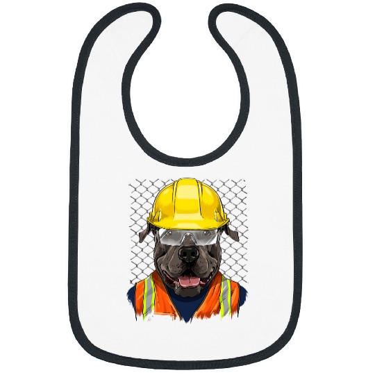 Pit Bull Construction Worker Pit Bull Dog 243 Bibs
